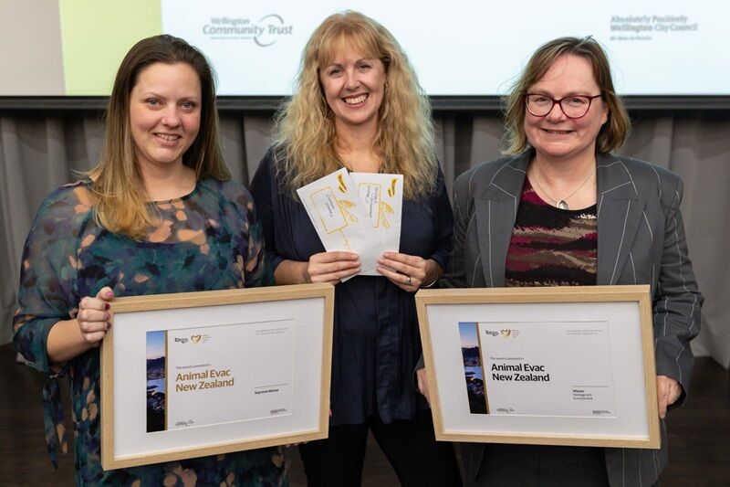 Image of Animal Evac the Wellington Community Award supreme winners for 2021